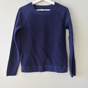 J. Crew Chunky Knit Royal Blue Crew Neck Sweat 100% Cotton Women's‎ Small